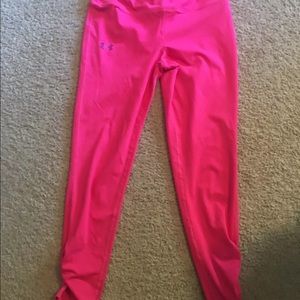 Underarmour girls youth large hot pink leggings